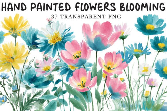 Download Hand Painted Flowers Blooming Clipart - Blooming Collection