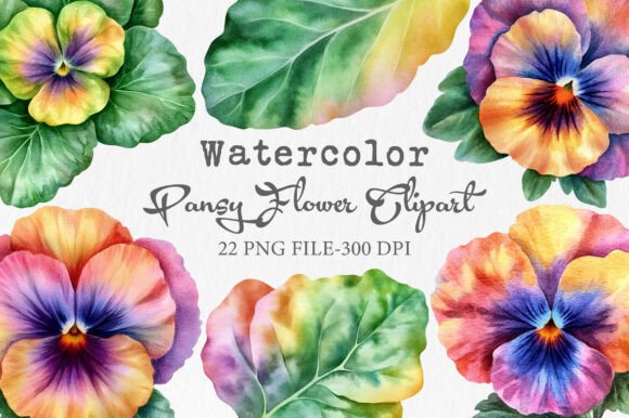 Download Watercolor Pansy Flower Clipart - Pansy Collection