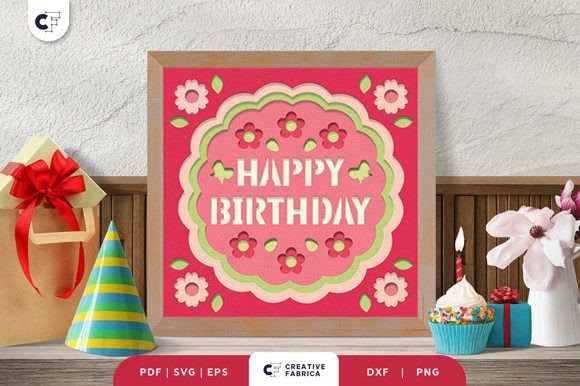 Download Blooming Birthday 3D Shadow Box Papercut - Blooming Collection
